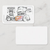 Pencil Drawing Street rods Square Visitekaartje (Voorkant / Achterkant)