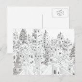Pencil Drawn City Briefkaart (Voorkant / Achterkant)