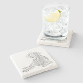 Pencil Drawn Labrador Retriever Marble Onderzetter (Zijkant)