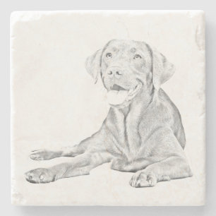 Pencil Drawn Labrador Retriever Marble Onderzetter
