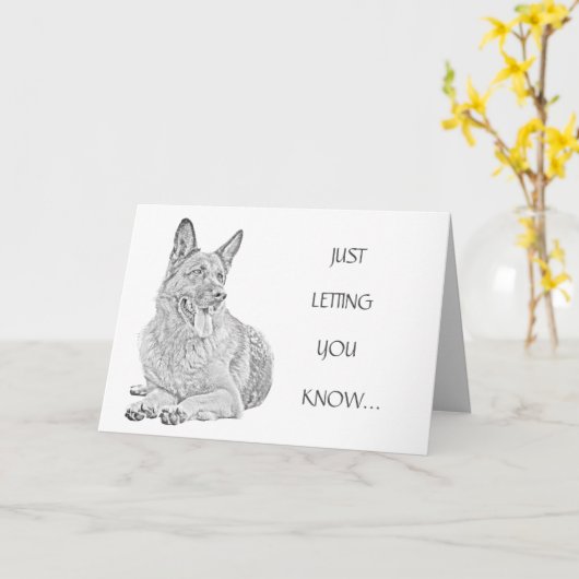 Pencil Duits Shepherd-Wenskaart Kaart (Gele Bloem)