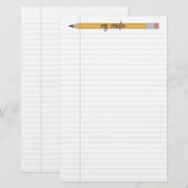 Pencil en papier Gepersonaliseerde leerkracht Stat (Voorkant / Achterkant)