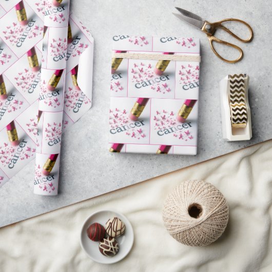 Pencil Erasing Cancer Text On Paper Cadeaupapier (Crafts)