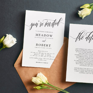 Pencil Gray Typografie Informal 2 in 1 bruiloft Kaart