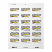 Pencil & Grey Gingham School Book Label (Full Sheet)