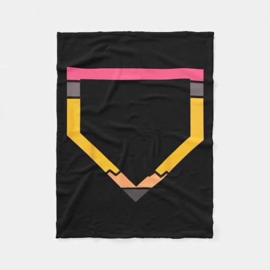 Pencil Home Plate Baseball Lovers Boys Kids Back T Fleece Deken (Voorkant)