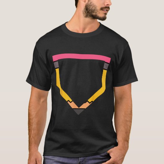 Pencil Home Plate Baseball Lovers Boys Kids Back T T-shirt (Voorkant)