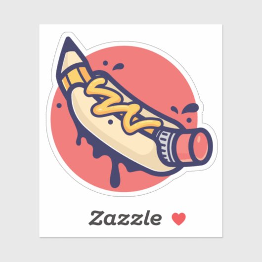 Pencil hotdog sticker (Vel)