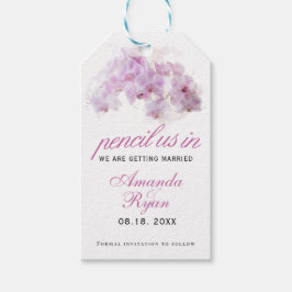 Pencil in het Label van de Waterverf Pink Orchid W Cadeaulabel