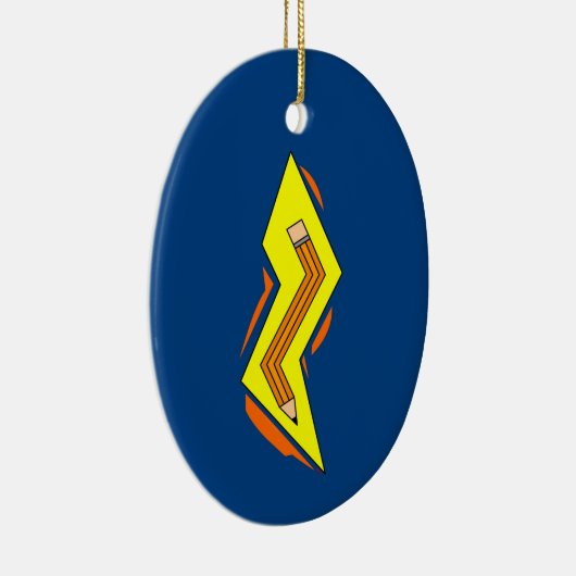 Pencil Lightning Bolt Keramisch Ornament (Rechts)