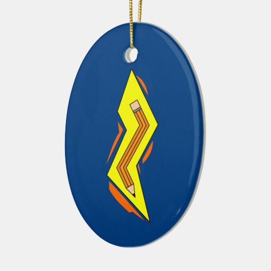 Pencil Lightning Bolt Keramisch Ornament (Links)