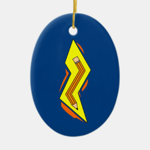 Pencil Lightning Bolt Keramisch Ornament