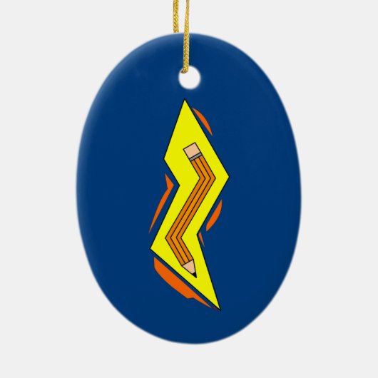 Pencil Lightning Bolt Keramisch Ornament (Achterkant)