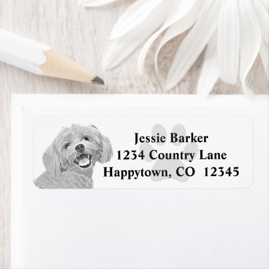 Pencil Maltese Return Address Label (Insitu)
