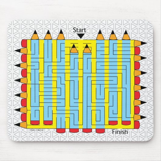Pencil Maze Muismat (Voorkant)