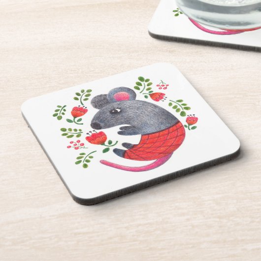 Pencil-muis Bier Onderzetter (Linkerzijde)