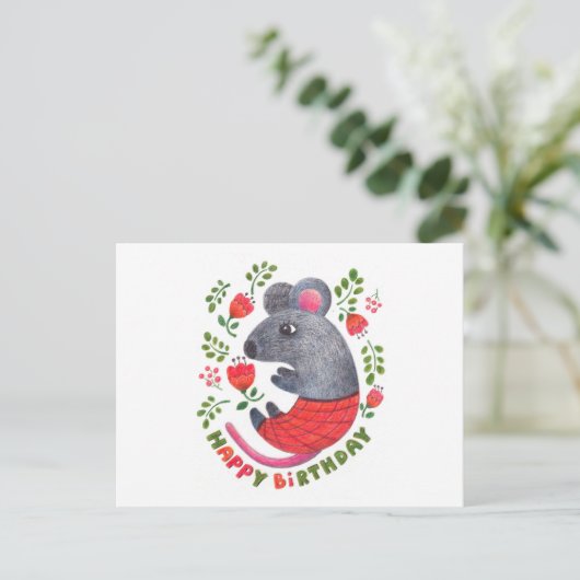 Pencil-muis Briefkaart (Staand voorkant)