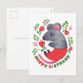 Pencil-muis Feestdagenkaart (Voorkant / Achterkant)