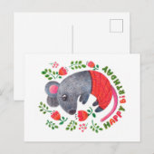 Pencil-muis Feestdagenkaart (Voorkant / Achterkant)