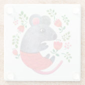 Pencil-muis Glazen Onderzetter (Achterkant)