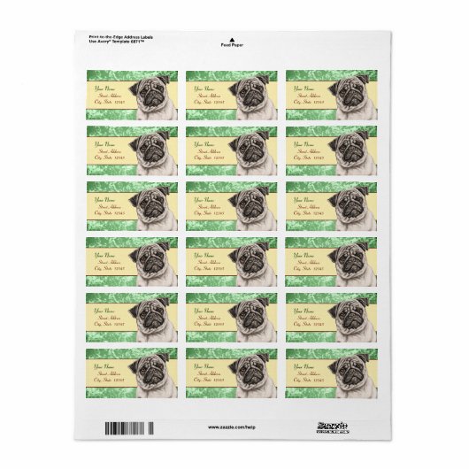 Pencil Pug Etiket (Full Sheet)