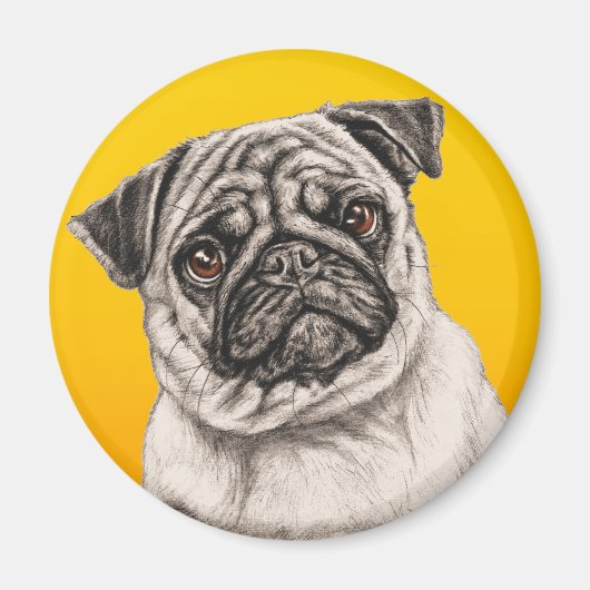 Pencil Pug Magneet (Voorkant)