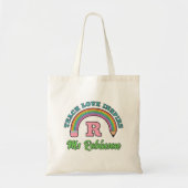 Pencil Rainbow Teach Love Inspire Monogram Tote Bag (Voorkant)