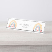 Pencil Regenboogleraar Bureau Naambordje (Voorkant)