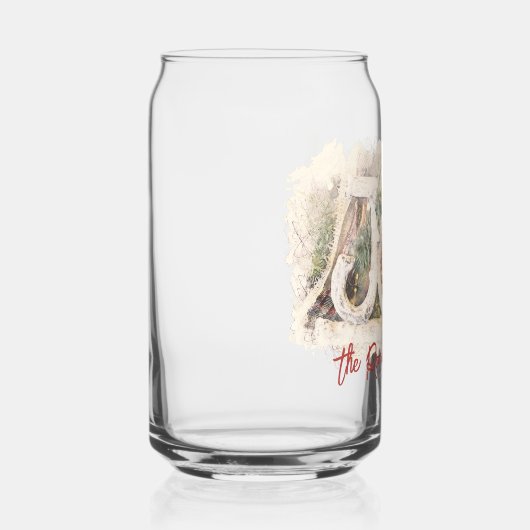 Pencil Schetch Rustic JOY kerstkunst Blikvorm Glas (Voorkant)