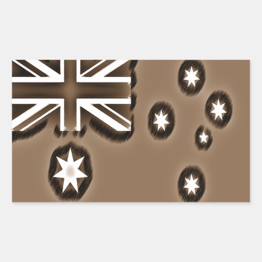 Pencil Schets Effect Sepia Australische vlag Rechthoekige Sticker (Voorkant)