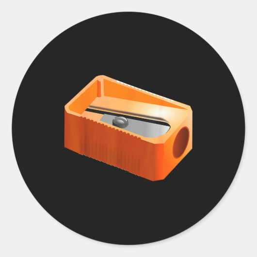 Pencil Sharpener Funny Office School Supplies Cost Ronde Sticker (Voorkant)