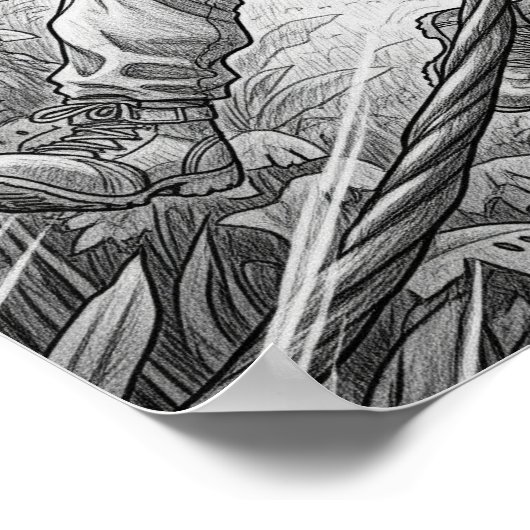 Pencil Sketch Adventure Poster (Hoek)