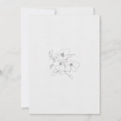 Pencil Sketch Floral | Minimale bruiloft Kaart (Achterkant)