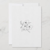 Pencil Sketch Floral | Minimale bruiloft Kaart (Achterkant)