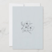 Pencil Sketch Floral Wreath | Minimale bruiloft Kaart (Achterkant)