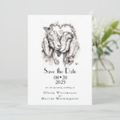 Pencil Sketch Nubian Goats Wedding  Kaart (Staand voorkant)