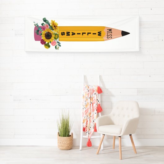 Pencil Sunflower Classroom Banner (Insitu)