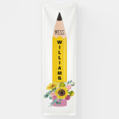 Pencil Sunflower Classroom Banner (Verticaal)