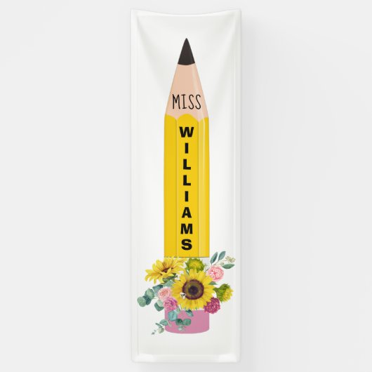 Pencil Sunflower Classroom Banner (Verticaal)