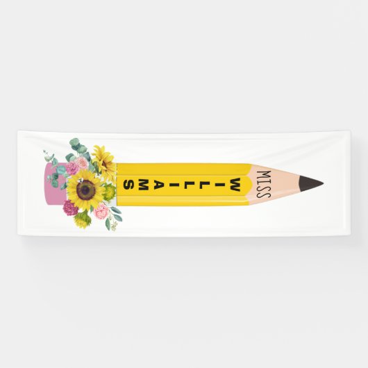 Pencil Sunflower Classroom Banner (Horizontaal)