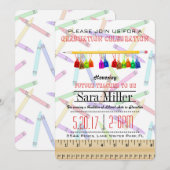 Pencil Teacher Afstuderen Invitation Kaart (Voorkant / Achterkant)