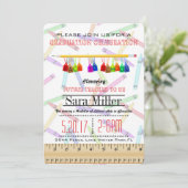 Pencil Teacher Afstuderen Invitation Kaart (Staand voorkant)