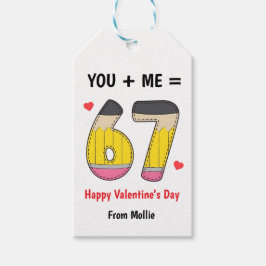 Pencil Theme 67 Kids Valentines Tag Cadeaulabel