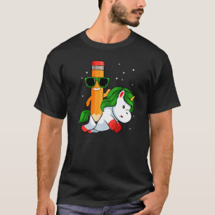 Pencil Unicorn terug naar school goochelaar T-shirt