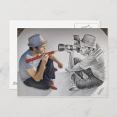 Pencil Vs Camera - 3D Art - Photographer Briefkaart (Voorkant / Achterkant)