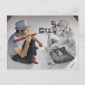 Pencil Vs Camera - 3D Art - Photographer Briefkaart (Voorkant)