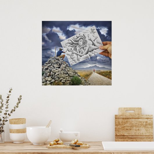 Pencil Vs Camera - Godin Poster (Keuken)