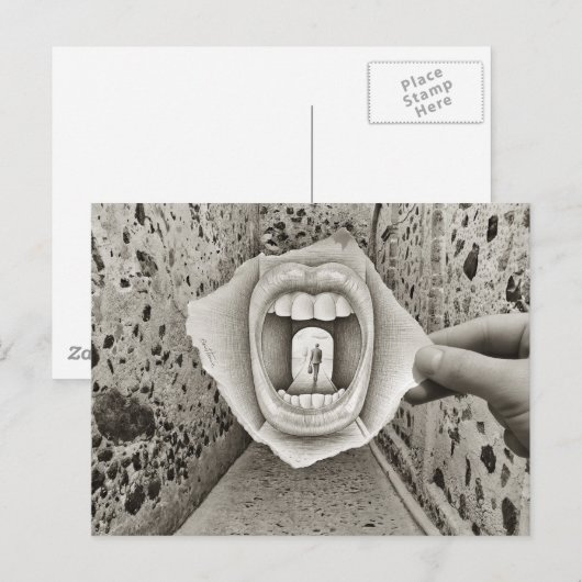 Pencil Vs Camera - Mouth Briefkaart (Voorkant / Achterkant)