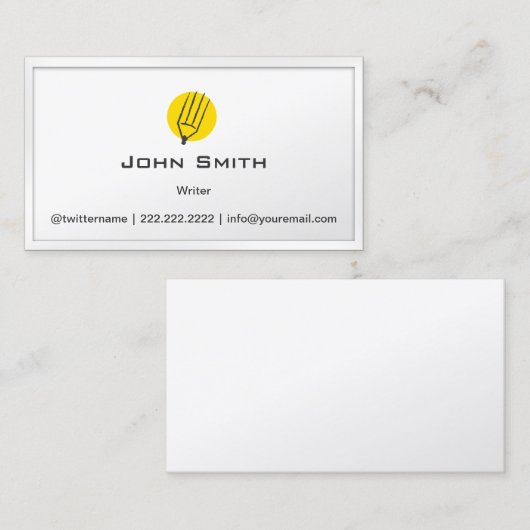 Pencil Yellow Dot Freelance Writer Visitekaartje (Voorkant / Achterkant)