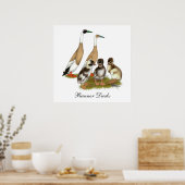 Penciled Runner Duck Family Poster (Keuken)
